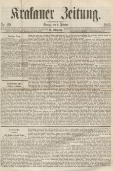 Krakauer Zeitung.Jg.9, Nr. 29 (6 Februar 1865)