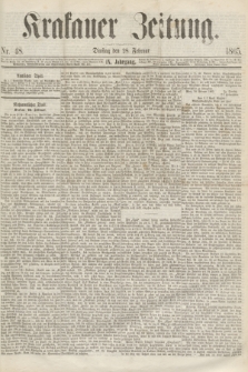 Krakauer Zeitung.Jg.9, Nr. 48 ( 28 Februar 1865)