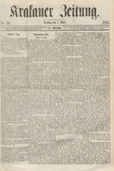 Krakauer Zeitung.Jg.9, Nr. 54 (7 März 1865)