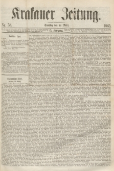 Krakauer Zeitung.Jg.9, Nr. 58 (11 März 1865)