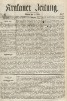 Krakauer Zeitung.Jg.9, Nr. 61 (15 März 1865)
