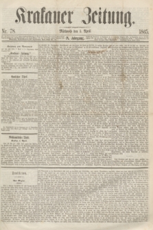Krakauer Zeitung.Jg.9, Nr. 78 (5 April 1865)