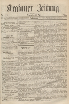 Krakauer Zeitung.Jg.9, Nr. 143 (26 Juni 1865)