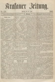 Krakauer Zeitung.Jg.9, Nr. 170 (28 Juli 1865)