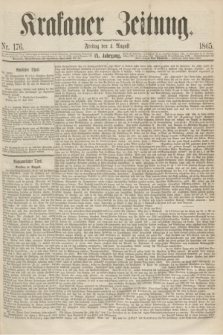 Krakauer Zeitung.Jg.9, Nr. 176 (4 August 1865)