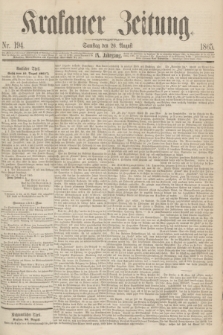 Krakauer Zeitung.Jg.9, Nr. 194 (26 August 1865)