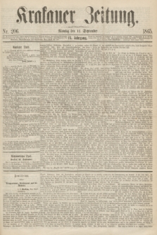 Krakauer Zeitung.Jg.9, Nr. 206 (11 September 1865)