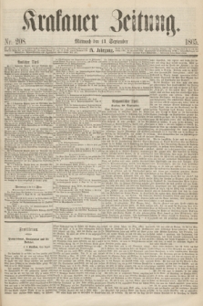 Krakauer Zeitung.Jg.9, Nr. 208 (13 September 1865)