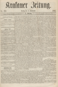 Krakauer Zeitung.Jg.9, Nr. 210 (15 September 1865)