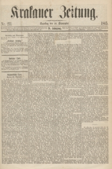 Krakauer Zeitung.Jg.9, Nr. 211 (16 September 1865)