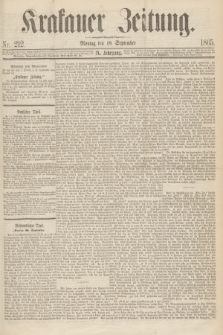 Krakauer Zeitung.Jg.9, Nr. 212 (18 September 1865)