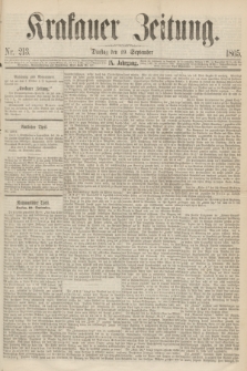Krakauer Zeitung.Jg.9, Nr. 213 (19 September 1865)