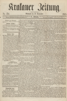Krakauer Zeitung.Jg.9, Nr. 214 (20 September 1865)