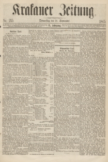 Krakauer Zeitung.Jg.9, Nr. 215 (21 September 1865)