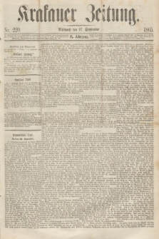 Krakauer Zeitung.Jg.9, Nr. 220 (27 September 1865)