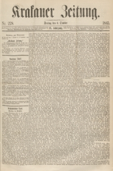 Krakauer Zeitung.Jg.9, Nr. 228 (6 October 1865)