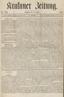 Krakauer Zeitung.Jg.9, Nr. 235 (14 October 1865)