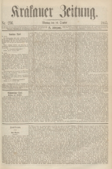 Krakauer Zeitung.Jg.9, Nr. 236 (16 October 1865)
