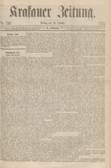Krakauer Zeitung.Jg.9, Nr. 240 (20 October 1865) + dod.