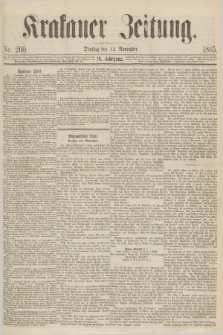 Krakauer Zeitung.Jg.9, Nr. 260 (14 November 1865)