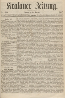 Krakauer Zeitung.Jg.9, Nr. 265 (20 November 1865)