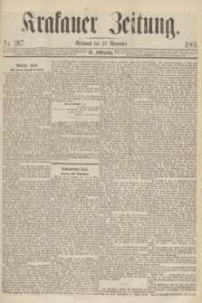 Krakauer Zeitung.Jg.9, Nr. 267 (22 November 1865)