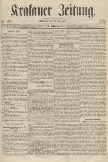 Krakauer Zeitung.Jg.9, Nr. 273 (29 November 1865)