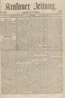 Krakauer Zeitung.Jg.9, Nr. 285 (14 December 1865)
