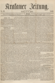 Krakauer Zeitung.Jg.10, Nr. 18 (23 Jänner 1866)