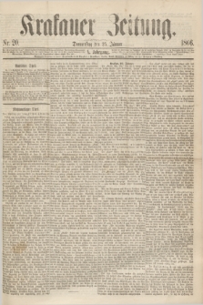 Krakauer Zeitung.Jg.10, Nr. 20 (25 Jänner 1866)