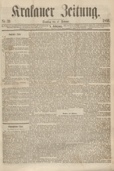 Krakauer Zeitung.Jg.10, Nr. 39 (17 Februar 1866) + dod.