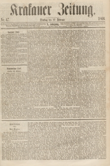 Krakauer Zeitung.Jg.10, Nr. 47 (27 Februar 1866)