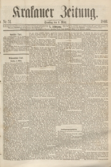 Krakauer Zeitung.Jg.10, Nr. 51 (3 März 1866)
