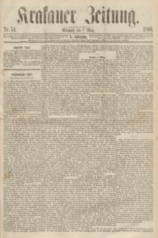 Krakauer Zeitung.Jg.10, Nr. 54 (7 März 1866)