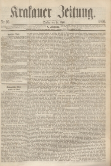 Krakauer Zeitung.Jg.10, Nr. 93 (24 April 1866)