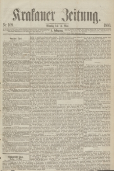 Krakauer Zeitung.Jg.10, Nr. 108 (14 Mai 1866)