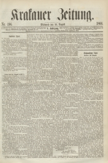 Krakauer Zeitung.Jg.10, Nr. 196 (29 August 1866)