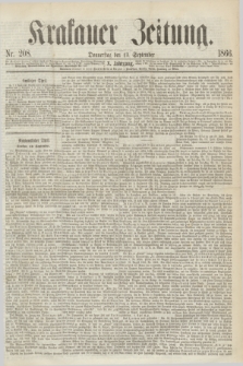 Krakauer Zeitung.Jg.10, Nr. 208 (13 September 1866)