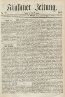 Krakauer Zeitung.Jg.10, Nr. 212 (18 September 1866) + dod.