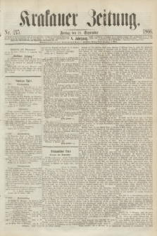 Krakauer Zeitung.Jg.10, Nr. 215 (21 September 1866) + dod.