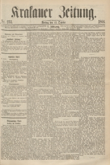 Krakauer Zeitung.Jg.10, Nr. 233 (12 October 1866)