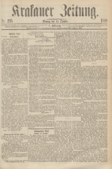 Krakauer Zeitung.Jg.10, Nr. 235 (15 October 1866)