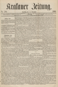 Krakauer Zeitung.Jg.10, Nr. 286 (15 December 1866)
