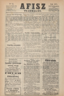 Afisz Teatralny.[R.1], nr 14 (12 listopada 1871) + dod.