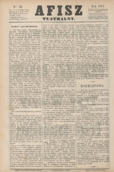Afisz Teatralny.[R.1], nr 38 (28 grudnia 1871) + dod.