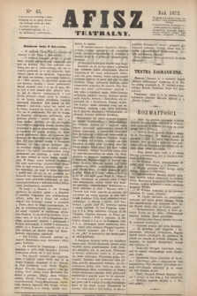 Afisz Teatralny.[R.1], nr 43 (6 stycznia 1872) + dod.