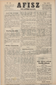 Afisz Teatralny.[R.1], nr 49 (16 stycznia 1872) + dod.