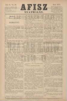 Afisz Teatralny.R.2, nr 28 (9 listopada 1872) + dod.