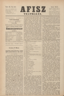 Afisz Teatralny.R.2, nr 113 (1 kwietnia 1873)