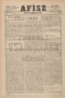 Afisz Teatralny.R.3, nr 7 (12 października 1873) + dod.